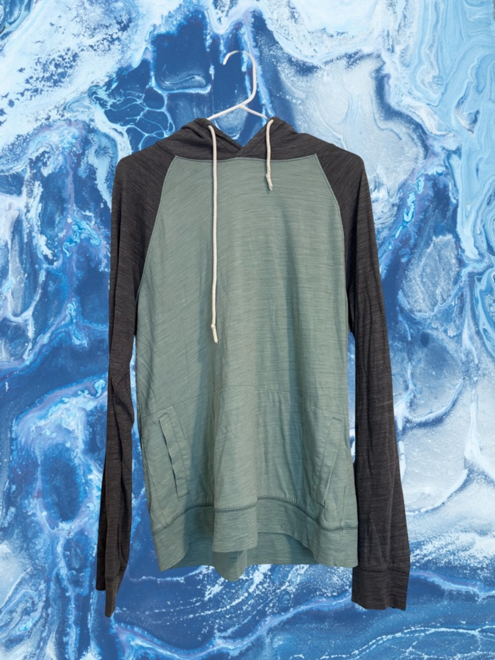 Teal & Gray Colorblock Skater Jacket – Lightweight Zip Up Streetwear Windbreaker